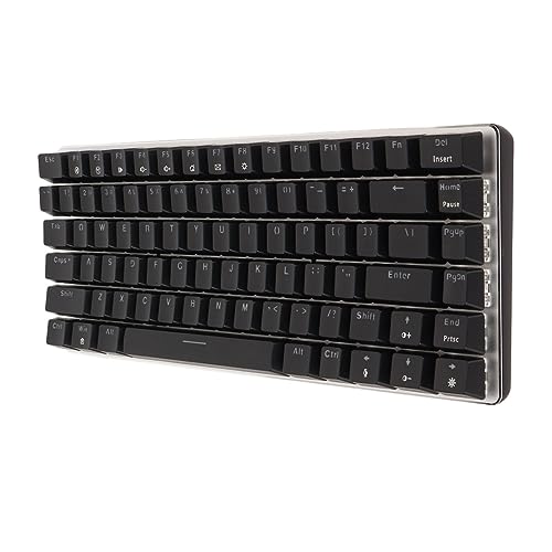 PUSOKEI 82-Tasten-RGB-Gaming-Tastatur, Individuelle Lichtfarben, Mechanische Gaming-Tastatur für Win, IOS, Schnelle Verarbeitung, Multifunktion, Schwarzer Schalter, Ergonomisch von PUSOKEI