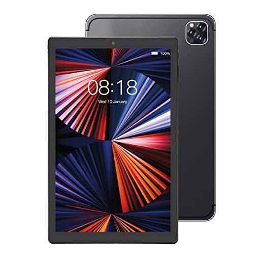 PUSOKEI Android 11.0 Tablet 10,1 Zoll, 10 Kerne, 4GB RAM, 64 GB ROM, 1080 X 1920 IPS Touchscreen, Augenschutz, 8 MP + 13 MP Kamera, Dualband WiFi, 8000 MAh, USB C Telefonie Tablet(Schwarz) von PUSOKEI