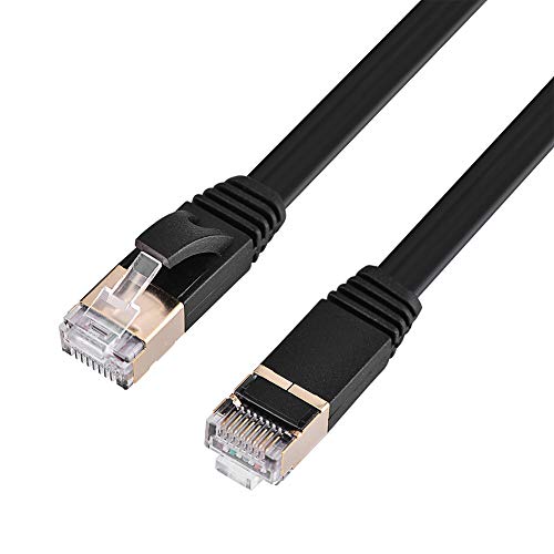 PUSOKEI Cat 7-Ethernet-Kabel, CAT7 RJ45 600-MHz-Patch-geschirmtes LAN-Netzwerkkabel, Vergoldetes RJ45 8P8C-Flach-Ethernet-Kabel von Stecker zu Stecker, (3 Meter / 9,8 Fuß) von PUSOKEI