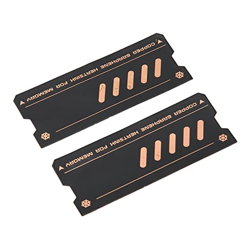 PUSOKEI DDR4-DDR5-Speicher-RAM-Kühler, Kupfer-Graphen-Kühlkörper Zur Strahlungsableitung, Schnell Leitender DDR-Kühlkörper für DDR3- Bis DDR5-Speicher und für M.2 (2Stk) von PUSOKEI