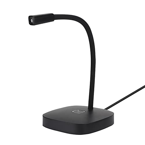 PUSOKEI Desktop-Mikrofonständer - USB-Computermikrofon Mit EIN-Tasten-Stummschaltung, Desktop-Mikrofon Omnidirektionale 360-Grad- für XP/7/8/10/Mac OS (Black) von PUSOKEI