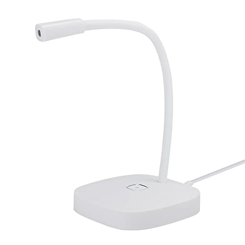 PUSOKEI Desktop-Mikrofonständer - USB-Computermikrofon Mit EIN-Tasten-Stummschaltung, Desktop-Mikrofon Omnidirektionale 360-Grad- für XP/7/8/10/Mac OS (White) von PUSOKEI