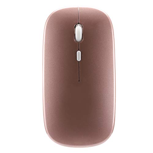 PUSOKEI Drahtlose Maus, Ergonomische Optische Maus, Bluetooth + 2.4G Dual Mode, 800/1200/1600 DPI, Wiederaufladbare Tragbare Mobile Maus, für Windows PC Notebook (Roségold) von PUSOKEI