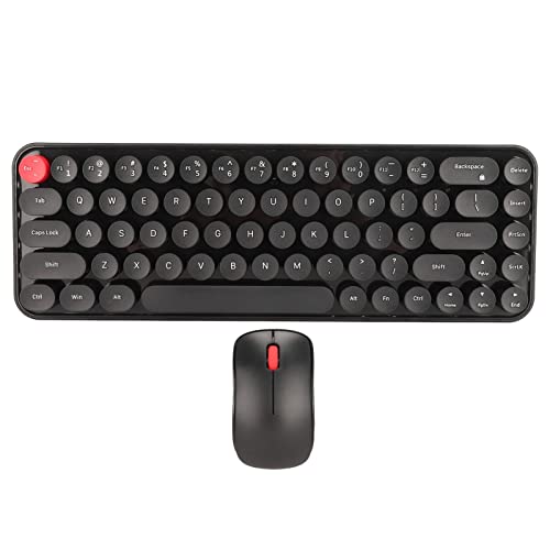 PUSOKEI Einziehbare Tastatur und Mauskombination mit 68 Tasten, mit Stabiler 2,4 G Übertragung, Schreibmaschinenstil, für, Ergonomisches Design, Batteriebetrieben (Black) von PUSOKEI