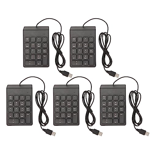 PUSOKEI Ergonomischer Kabelgebundener Nummernblock, USB-Plug-and-Play-Ziffernblock, 18 Tasten für PC-Laptop-Desktop mit 4,2-Fuß-Kabel, Tragbar und Leises Tippen, Geeignet für Banken und von PUSOKEI