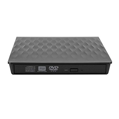 PUSOKEI Externes Optisches Laufwerk, Tragbares USB 3.0-CD/DVD +/- RW-Laufwerk/DVD-Player für Laptop-CD-ROM-Brenner, für XP / 2003 / Vista / 7/8.1/1.0, Laptop-Desktop-PC(schwarz) von PUSOKEI