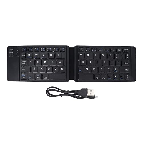 PUSOKEI Faltbare Bluetooth 3.0-Tastatur Silent Ultra Slim Wireless Folding Wiederaufladbare Tastatur Kompakte Größe, für IOS, Android, Win, für Smartphone Tablet von PUSOKEI