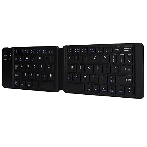 PUSOKEI Faltbare -Tastatur, Tragbare Drahtlose Tastatur, Wiederaufladbare Ergonomische Tastatur, Kompatibel mit Mehreren Systemen, für Laptop-Tablet-Computer von PUSOKEI