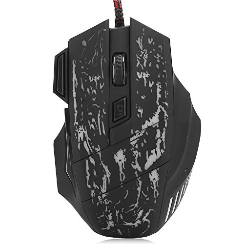 PUSOKEI Gaming-Maus, tragbare kabelgebundene E-Sport-Maus mit farbenfrohen LED-Lichtern, Plug & Play, ergonomische USB-Maus, Geeignet für Spieleliebhaber von PUSOKEI