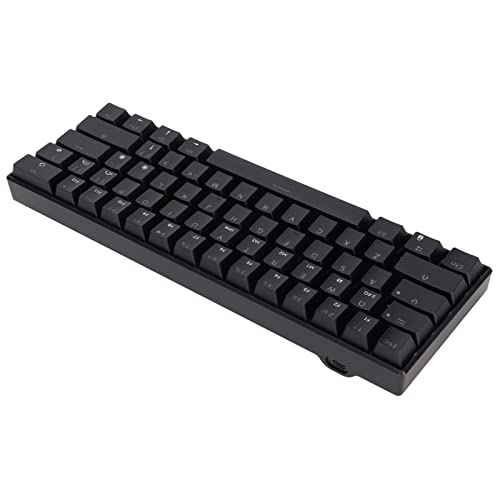 PUSOKEI Gaming-Tastatur, 2,4 G Mechanische Tastatur BT 3.0/5.0 Ergonomische 61 Tasten, Wiederaufladbarer Akku, USB-Plug-and-Play, für Win XP/Vista/7/8/10 für Android, für IOS (Roter Schalter) von PUSOKEI