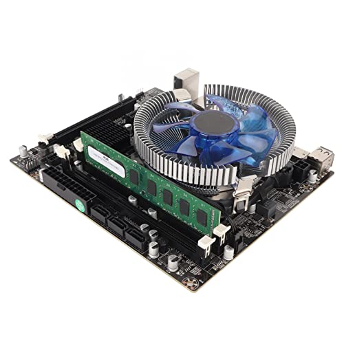 PUSOKEI HM55 Desktop Motherboard mit Lüfter, I3 530CPU 4 GB DDR3 PC Gaming Grafikkarte, ALC662 5.1 Kanal PCIE 16Xx1 M ATX Computer Motherboard mit CPU Lüfterersatz von PUSOKEI