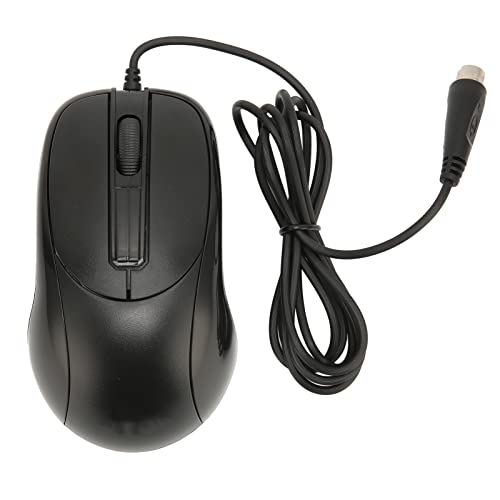 PUSOKEI Kabelgebundene PS2 Maus, Optische PS/2 Scroll Desktop Maus mit 3 Tasten, Ergonomische Gaming Mäuse für Laptops und PCs, Rechts oder Linkshänder, Schwarz von PUSOKEI