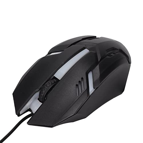 PUSOKEI Kabelgebundene RGB-Gaming-Maus, Ergonomische USB-Maus mit Buntem Atemlicht, Optischem Sensor mit 1200 DPI, 3D-Scrollrad, 3 Tasten für Windows-PC-Gamer(Schwarz) von PUSOKEI