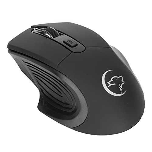 PUSOKEI Kabellose Computermaus, 2,4 G Tragbare Optische USB-Computermäuse, mit USB-Empfänger, 1200/1600/2400 DPI Einstellbar, Ergonomische Gaming-Maus für Laptop (Schwarz) von PUSOKEI