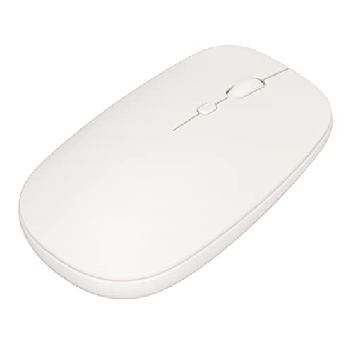 PUSOKEI Kabellose Maus, Wiederaufladbare Silent-Maus, 2,4 G Optische Kabellose USB-Maus, Tragbare Ergonomische Kabellose Maus mit USB-Empfänger, 3 Einstellbare DPI, für PC Tablet (Weiss) von PUSOKEI