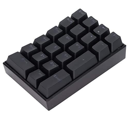 PUSOKEI Kabelloses Numerisches Tastenfeld, Mechanische LED-Tastatur, Mechanisches Numerisches Tastenfeld mit 21 Tasten mit Abgestufter Tastenkappe, Kabelgebundene Tastatur, Plug and Play(Grüne Achse) von PUSOKEI