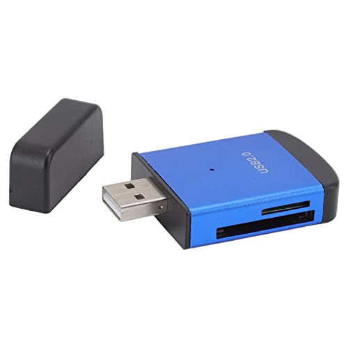 PUSOKEI Kartenleser USB2.0 Automatische Überprüfung Speicherkartenleser, TF-, SD- und MMC-Karte, Ms-Karte, M2, Plug-and-Play, Multifunktions-SD-Kartenleser mit Automatischer Überprüfung,(Blau) von PUSOKEI