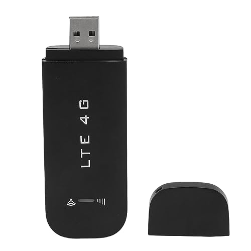 PUSOKEI LTE 4G USB Modem mit WLAN Hotspot, Tragbarer 4G Mobilrouter mit 150 Mbit/s, Bis zu 10 Verbindungsgeräte, Sicheres Drahtloses Netzwerk (Schwarz) von PUSOKEI