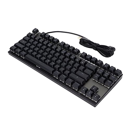 PUSOKEI Mechanische Gaming-Tastatur, 87 Tasten RGB-Tastatur mit LED-Hintergrundbeleuchtung, Kabelgebundene Mechanische Gaming-Tastatur, N-Tasten-Rollover, Ergonomische Tastatur, für (Blauer Schalter) von PUSOKEI