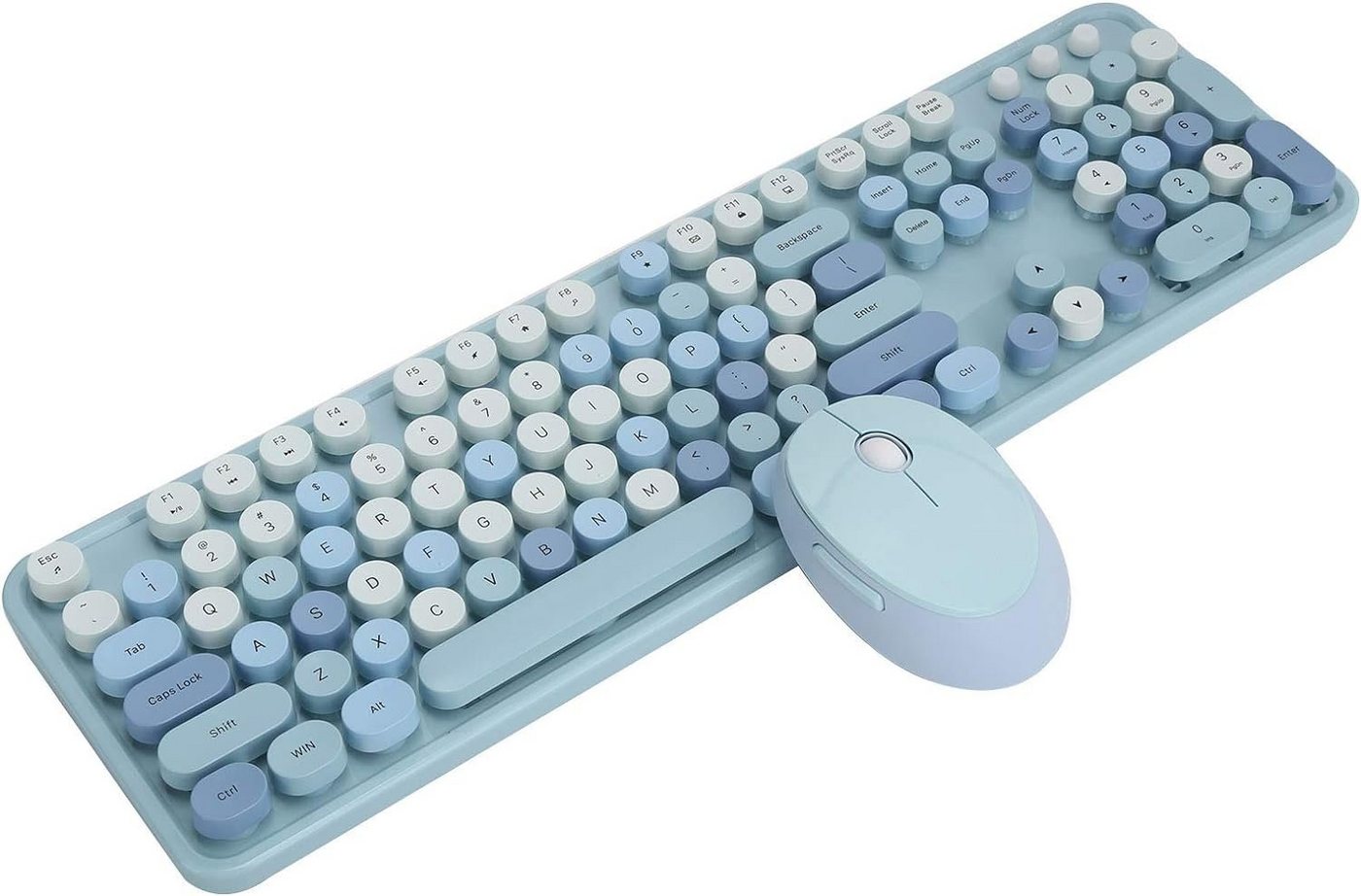 PUSOKEI Multimedia-Steuerung und ergonomischer Komfort Tastatur- und Maus-Set, Authentisches High-Key-Design und innovative Funktionen mit 2,4-GHz von PUSOKEI