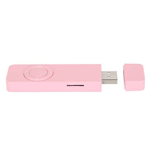 PUSOKEI Musik-Player, MP3-USB-Stick mit 3,5-mm-/1,4-Zoll-Ohrhörern, MP3-Player mit Lanyard, Erweiterbar auf Bis zu 32 GB(rosa) von PUSOKEI