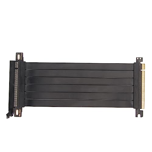 PUSOKEI PCI Express 3.0 X16 Riser Kabel, Flexibler Hochgeschwindigkeits Extender für Grafikkarte, Stabiles Signal mit 180 Grad EMI abgeschirmten Steckplätzen (Black) von PUSOKEI