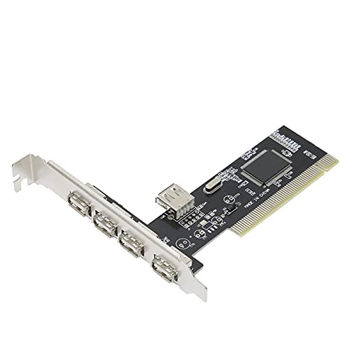 PUSOKEI PCI zu USB 2.0 Erweiterungskarte, USB 2.0 Schnittstelle 480 Mb/s Adapter Controller, PCI2.2 Erweiterungskarte USB Karte für Desktop PC, Einfach zu Bedienen von PUSOKEI