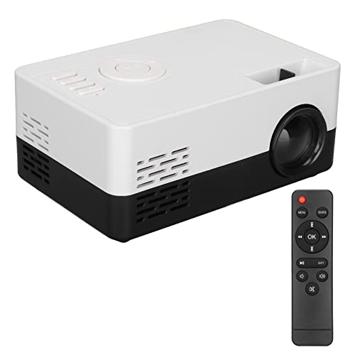 PUSOKEI -Projektor, 1080P HDR-Filmprojektor, 30000 Stunden Heimkino-Filmprojektor, Tragbarer LED-Projektor, mit USB-HDMI-Schnittstellen und Fernbedienung (EU-Stecker) von PUSOKEI