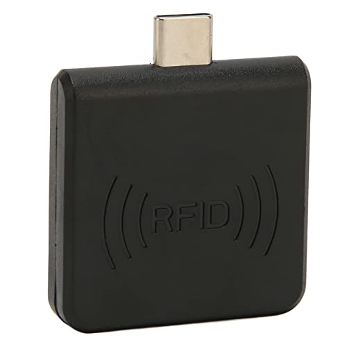 RFID ID Handy Kartenleser, Tragbarer Kontaktloser USB C 125 kHz Smartcard Leser, Eingebauter Summer, Schnelles Kartenlesen, Unterstützt PC Telefon Tablet, Plug and Play(Schwarz) von PUSOKEI