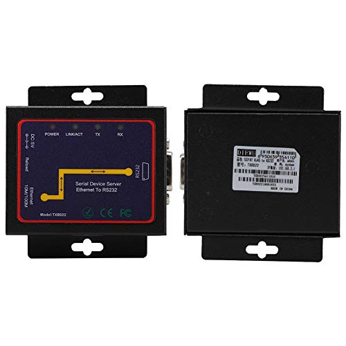 PUSOKEI RJ45 zu RS232 Single Serial Server, 10/100 / 1000Mbps Plug-in RS-232/485/422 zu TCP/IP Konverter, Serial Network Server(EU) von PUSOKEI