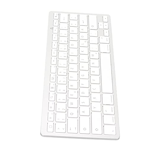 PUSOKEI Slim Wireless Keyboard Kompakte Größe Ergonomische Ultradünne Bluetooth-Tastatur Weiß, für Computer, Desktop, PC, Laptop, für Reisen, Geschäftsreisen, Bibliotheken, Cafés(Deutsch) von PUSOKEI