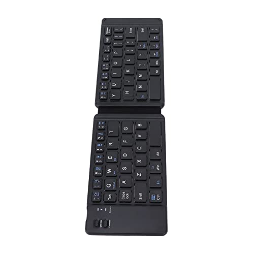 PUSOKEI Tastatur Touchpad, BT3.0 Schnelles Tippen Silent Wireless Foldable Keyboard, Klapptastatur, Kompatibel mit Den Meisten Tablets, Computern und Telefonen(Schwarz) von PUSOKEI