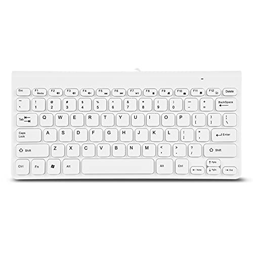 PUSOKEI Tastatur- und Mauskombination, USB-verkabeltes -Tastatur- und Mausset, Ultradünne Tastatur Optisches Mausmäuseset Combo, Plug and Play (Weiss) von PUSOKEI