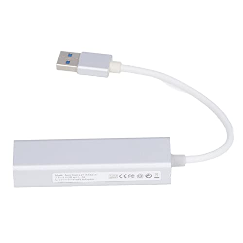 PUSOKEI USB 3.0-zu-Ethernet-Adapter, 1000 Mbit/s Gigabit-Ethernet-LAN-Netzwerkadapter 4-in-1-Ethernet-Hub, für Desktops, Laptops, Tablets, Computer-Dockingstationen, Spielkonsolen von PUSOKEI
