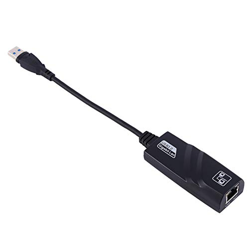 PUSOKEI USB 3.0 zu Gigabit Ethernet Adapter mit 1G Hochgeschwindigkeitsübertragung für ältere Computer oder Neue Dünne Notebooks ohne Ethernet-Anschluss, Schwarz von PUSOKEI