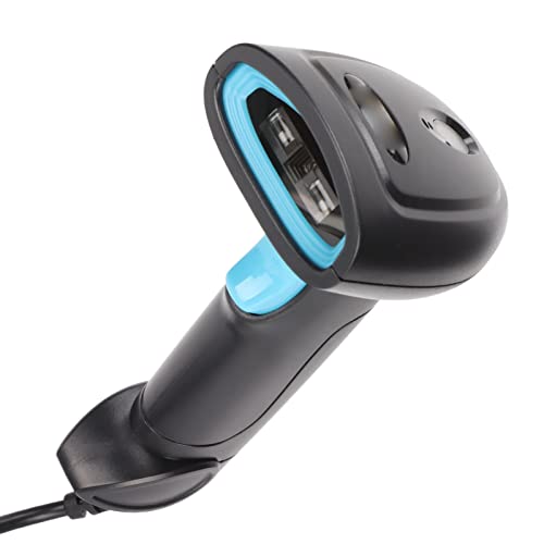 PUSOKEI USB-Barcode-Scanner, Schnelles und Genaues Scannen mit Ergonomischem Griff, IP54 Wasserdichter USB-1D-Barcode-Scanner für Restaurant, Shop, Kaffee von PUSOKEI