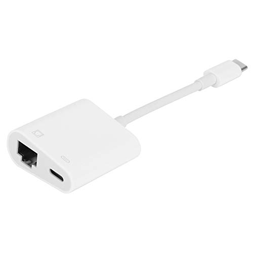 PUSOKEI USB C zu Ethernet Adapter, USB C zu RJ45 Gigabit Ethernet 100 M LAN Netzwerkadapter, Unterstützt PD Schnellladung, Kompatibel mit IOS/Android Computern, USB C Gerät von PUSOKEI