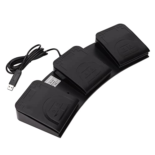 PUSOKEI USB-Dreifach-Fußpedal-Fußschalter Spielsteuerung MIDI-Controller Mechanischer Schalter Programmierbare Computer-Maus-Tastatur Zum Spielen von Spielen, Photobooth, Medizin, Zoomen von PUSOKEI