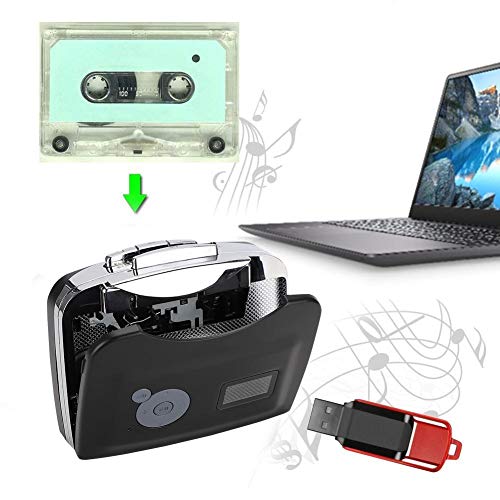 PUSOKEI USB-Kassetten-MP3-Konverter, Tragbarer USB-Kassettensignal-Konverter Kassettenrekorder für Band-MP3-Aufnahme-Musikkonverter mit Kopfhörern von PUSOKEI