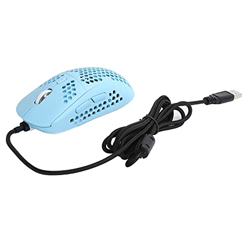 PUSOKEI USB-Maus mit Kabel, Ergonomische Maus Im Hollow-Design, Fotoelektrische Mäuse mit 7 Tasten, 6 DPI Einstellbar, Leiser klick, 6 RGB-Beleuchtungseffekte, für PC Laptop Desktop (Blau) von PUSOKEI