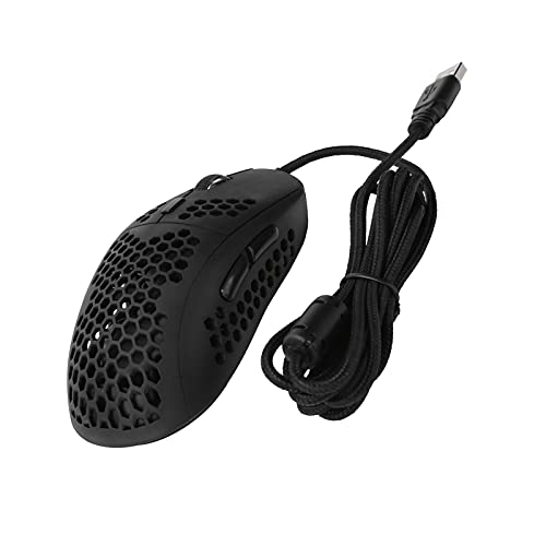 PUSOKEI USB-Maus mit Kabel, Ergonomische Maus Im Hollow-Design, Fotoelektrische Mäuse mit 7 Tasten, 6 DPI Einstellbar, Leiser klick, 6 RGB-Beleuchtungseffekte, für PC Laptop Desktop (Schwarz) von PUSOKEI