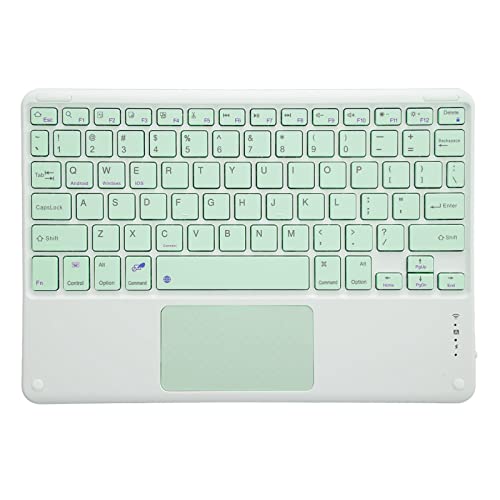 PUSOKEI Ultradünne Kabellose Bluetooth Tastatur mit Integriertem Touchpad, Leise, Ergonomische, Leichte, Tragbare, Wiederaufladbare Tastatur, für Smartphones, Tablets, Laptops(Grün) von PUSOKEI