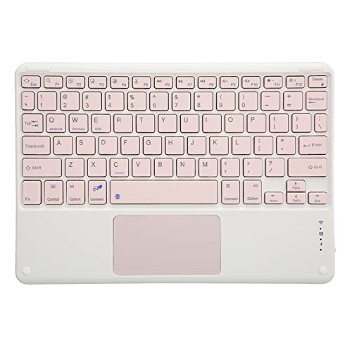 PUSOKEI Ultradünne Kabellose Bluetooth Tastatur mit Integriertem Touchpad, Leise, Ergonomische, Leichte, Tragbare, Wiederaufladbare Tastatur, für Smartphones, Tablets, Laptops(Rosa) von PUSOKEI