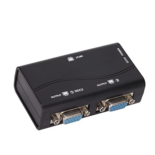 PUSOKEI VGA-Splitter, 1-in-2-Ausgang VGA-Splitter, USB-betriebener 250-MHz-1080P-Video-Splitter, mit USB-Kabel, Plug-and-Play, für die Bildschirmduplizierung von PUSOKEI