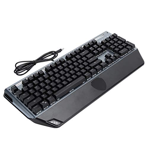 PUSOKEI Verkabelte Mechanische Tastatur mit 104 Tasten, USB-LED-Tastatur mit Mehreren Hydrophoben Löchern, Unterstützung für Win XP / 7/8/10 für Desktop-PC-Computer von PUSOKEI