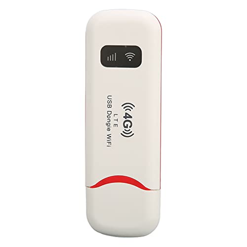 PUSOKEI WLAN Router, 4G LTE USB Modem, Mobiler WLAN Router, Tragbarer WLAN Router mit SIM Kartensteckplatz, Hotspot Stick, Bis zu 10 Benutzer, weiß von PUSOKEI