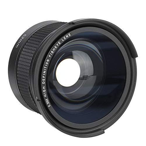 PUSOKEI Weitwinkel-Fisheye-Objektiv, 0,35 x 52 mm Weitwinkelobjektiv, Universal-Fisheye-Objektiv mit Linsenkappen-Aufbewahrungstasche, wasserdichtes Objektiv für Canon, Geeignet für Fotografie von PUSOKEI