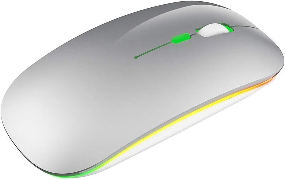PUSOKEI Zuverlässige 10M 1200DPI 2.4G Wiederaufladbare mit Buntem LED-Licht Maus (USB, Extreme Langlebigkeit 5 Millionen Klicks garantieren lange Haltbarkeit) von PUSOKEI