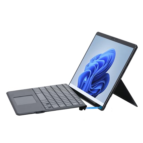 PUSOKEI für Pro 8 X 9 Tastatur, Kabellose BT5.0 Ultra Slim Touchpad PU Ledertastatur, Dual Winkel Tablet Tastatur mit Touchpad (Ohne Bunte Hintergrundbeleuchtung (350-mAh-Akku)) von PUSOKEI