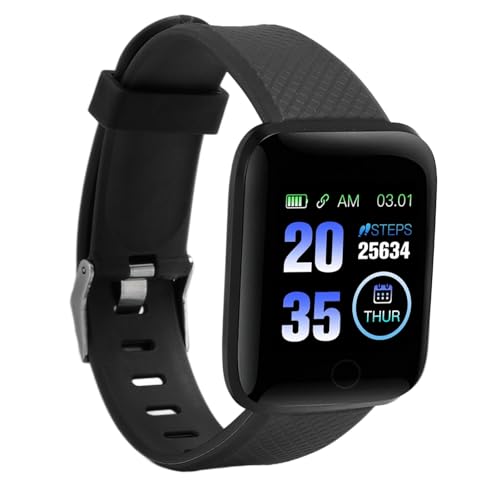 Smartwatch (Anruf-/Nachrichtenerinnerung), 116 Plus 1,3 Zoll Smartwatches für Männer und Frauen, wasserdichte Sport Smartwatch, mit Smart Notifications, Schrittzählung (Black) von PUSOKEI